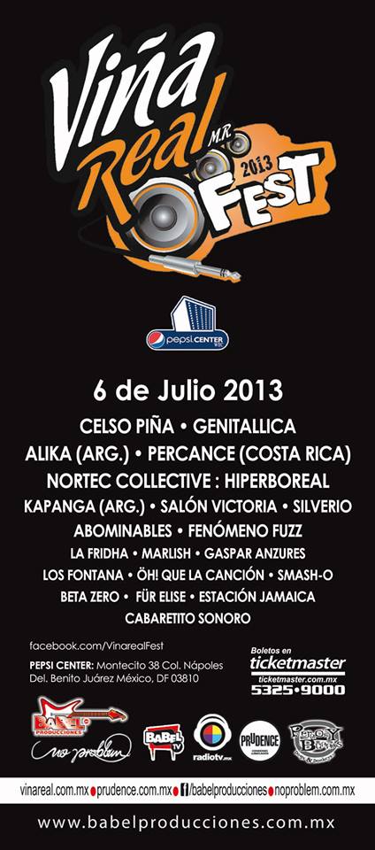 Viña Real Fest 2013 – Pepsi Center ( cartel oficial)